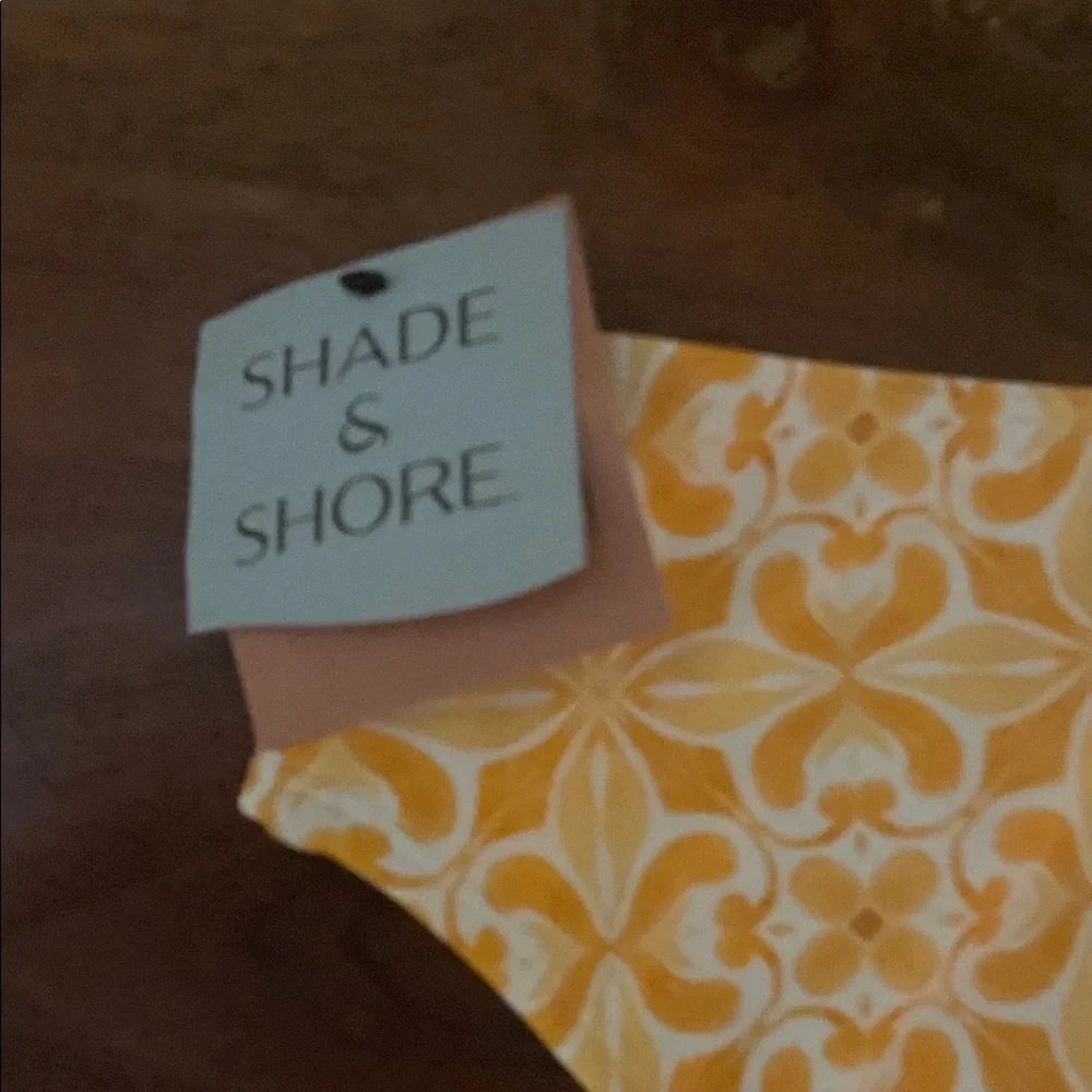 Shade & Shore Yellow Floral Mid-Rise Bikini Bottom NWT L 12-14